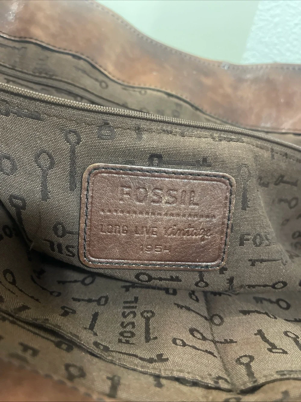 Fossil Reissue Weekender Leather Shoulder Tote Satchel Handbag With Wallet